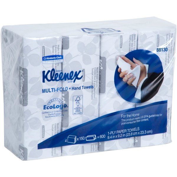 Kleenex Kleenex Multifold Paper Towels, Blue/White, 4 PK KCC88130CT
